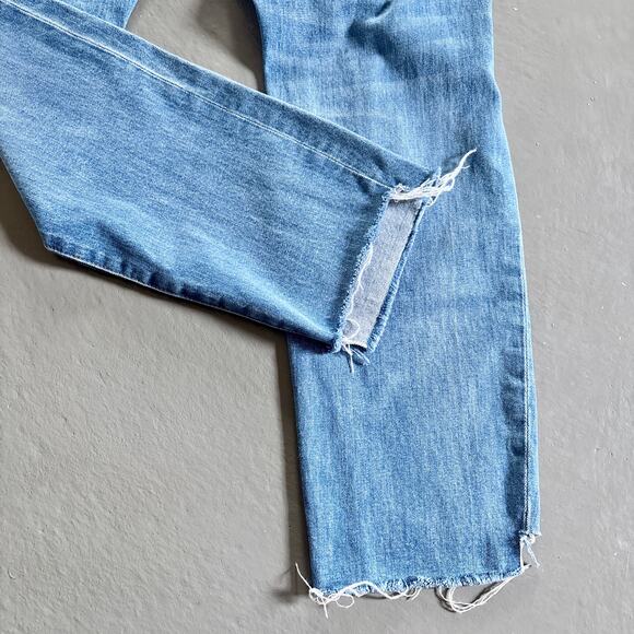 Madewell The High Rise Slim Boy Jean Medium Wash Distressed Size 31 - Picture 10 of 13